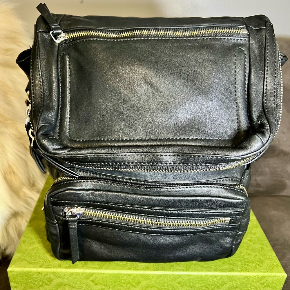 Vince Camuto Black Leather Backpack
